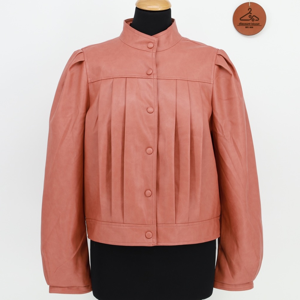 7 FOR ALL MANKIND Pleated Faux Leather Bomber‎ Jacket